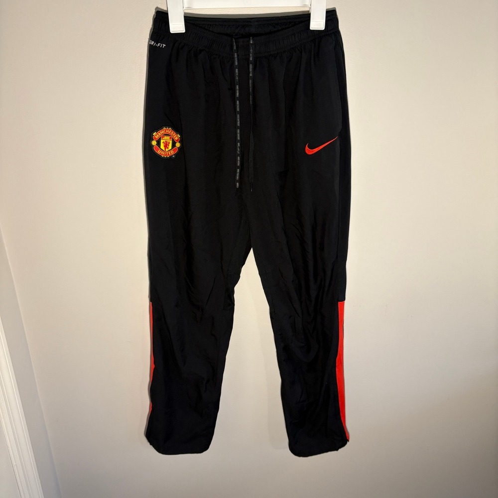 Nike Manchester United Dri-FIT Soccer Track Pants Mens Large Black Red Joggers